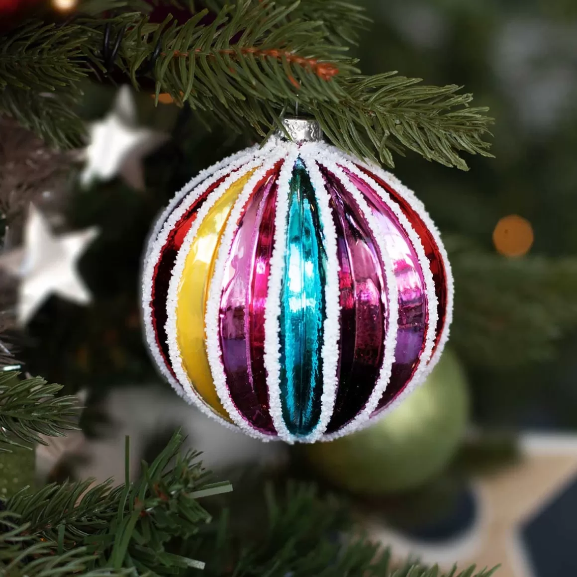 It's all about Christmas Edle Weihnachtskugeln^Anhänger Regenbogen-Ball, Bunt, Glas, 8 Cm