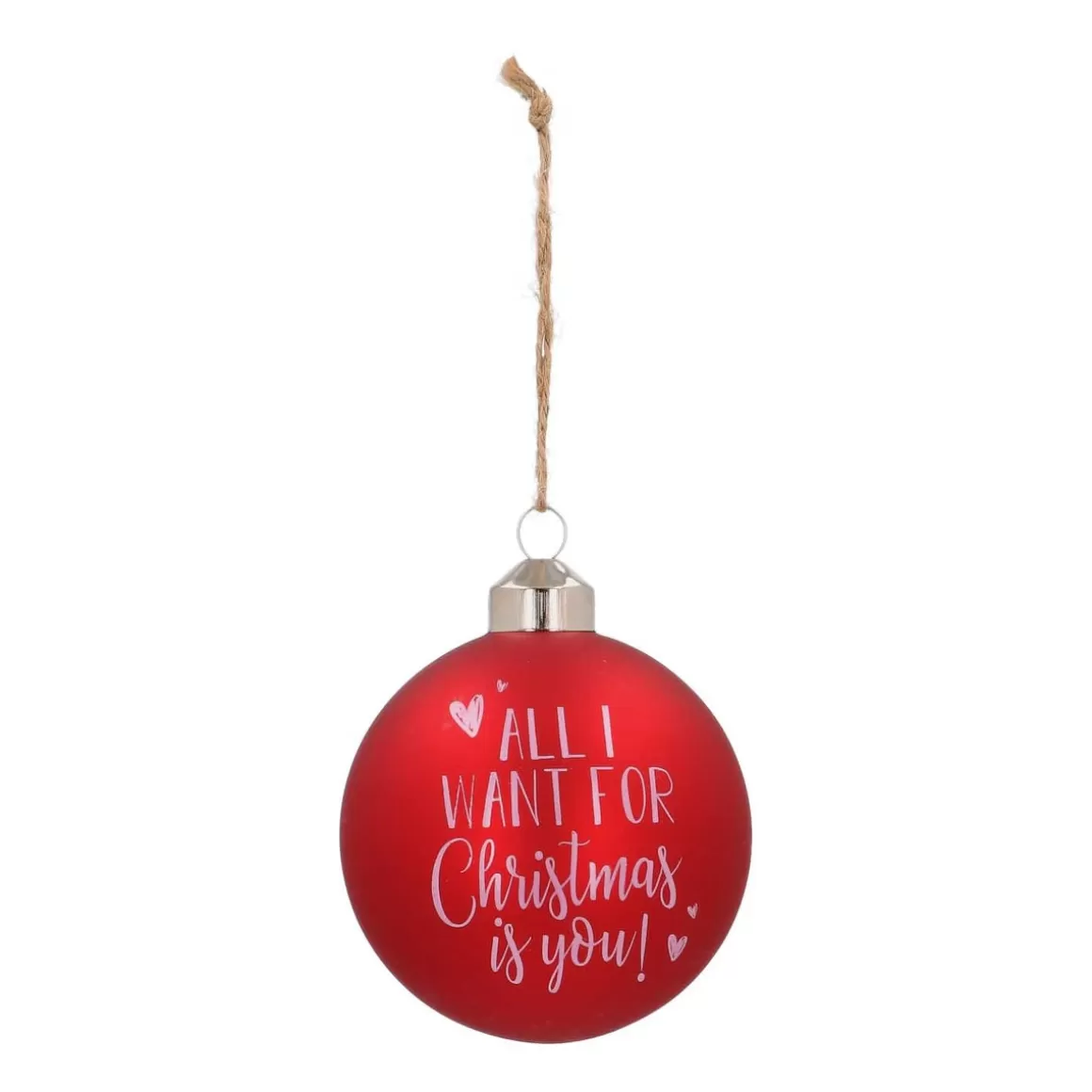 It's all about Christmas Lustige Weihnachtskugeln | Weihnachtskugeln Nach Farbe^Besondere Weihnachtskugel „All I Want For Christmas“, Rot, Glas, 8 Cm