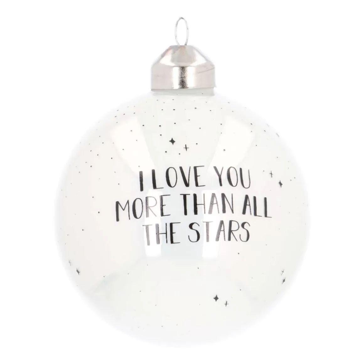 It's all about Christmas Lustige Weihnachtskugeln | Weihnachtskugeln Nach Farbe^Besondere Weihnachtskugel „Love You More“, Weiß, Glas, 8 Cm