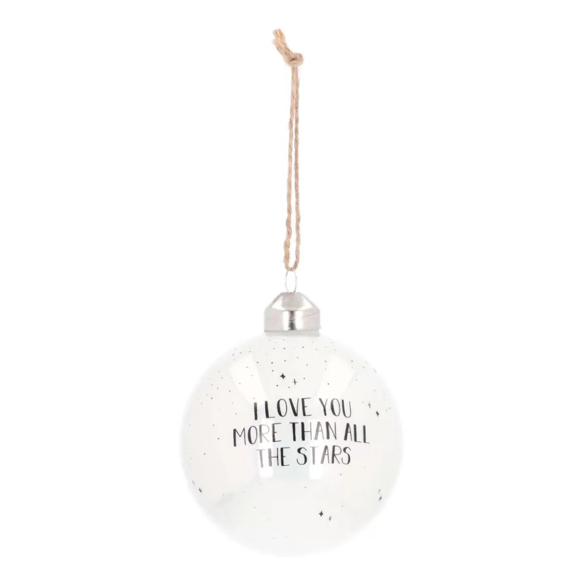 It's all about Christmas Lustige Weihnachtskugeln | Weihnachtskugeln Nach Farbe^Besondere Weihnachtskugel „Love You More“, Weiß, Glas, 8 Cm