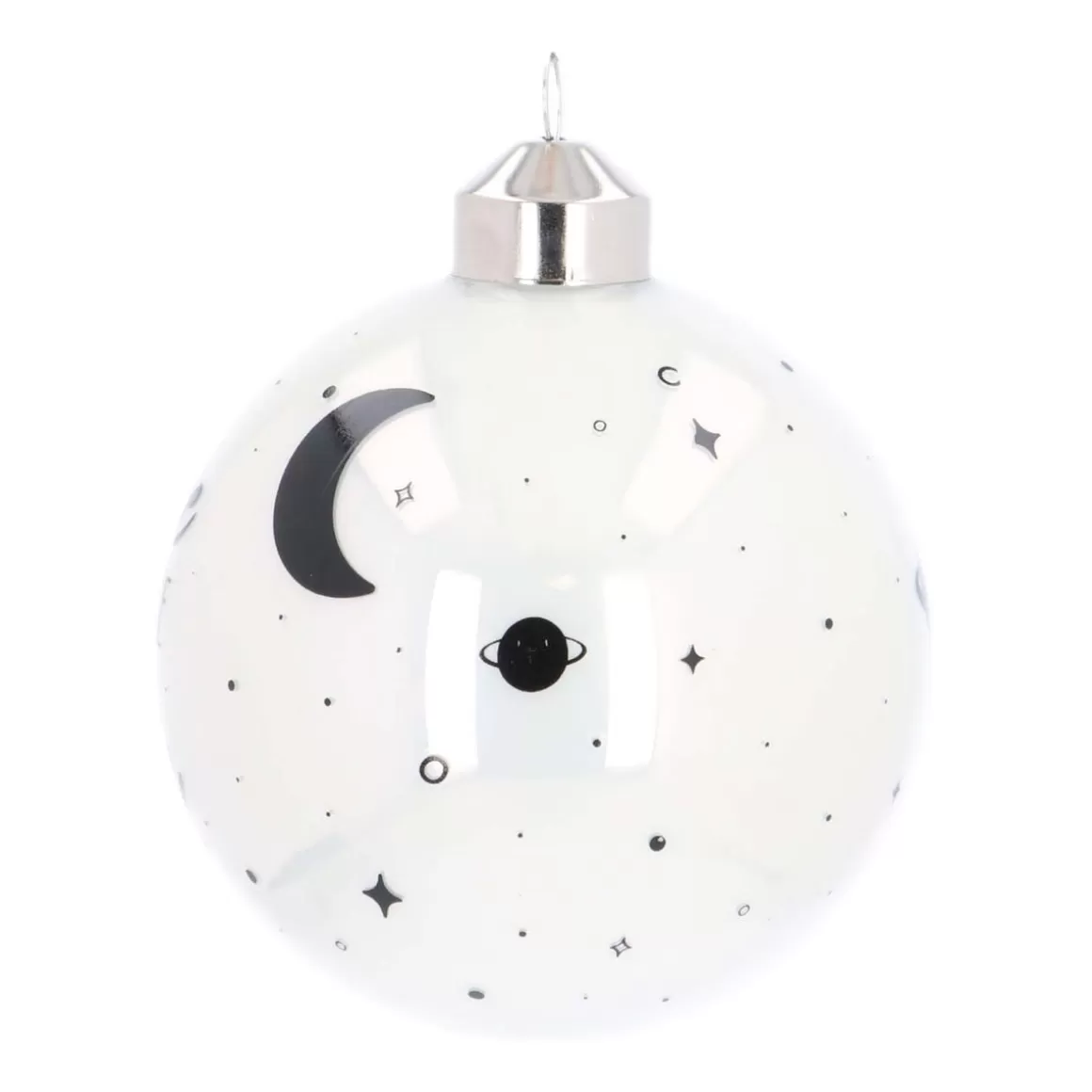 It's all about Christmas Lustige Weihnachtskugeln | Weihnachtskugeln Nach Farbe^Besondere Weihnachtskugel „Love You To The Moon“, Weiß, Glas, 8 Cm