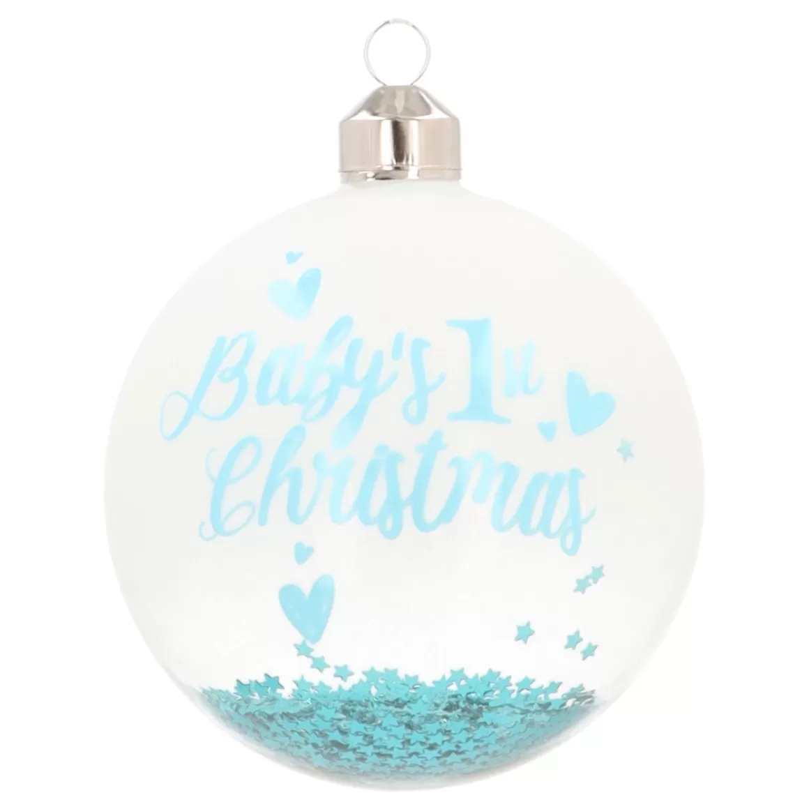 It's all about Christmas Weihnachtskugeln Aus Glas^Blaue Weihnachtskugel Mit "Baby's First Christmas"