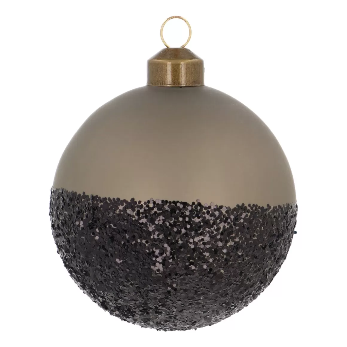 It's all about Christmas Christbaumschmuck Glas | Weihnachtskugeln Nach Farbe^Cottage-grüne Weihnachtskugel Mit Schwarzem Glitter-Dip