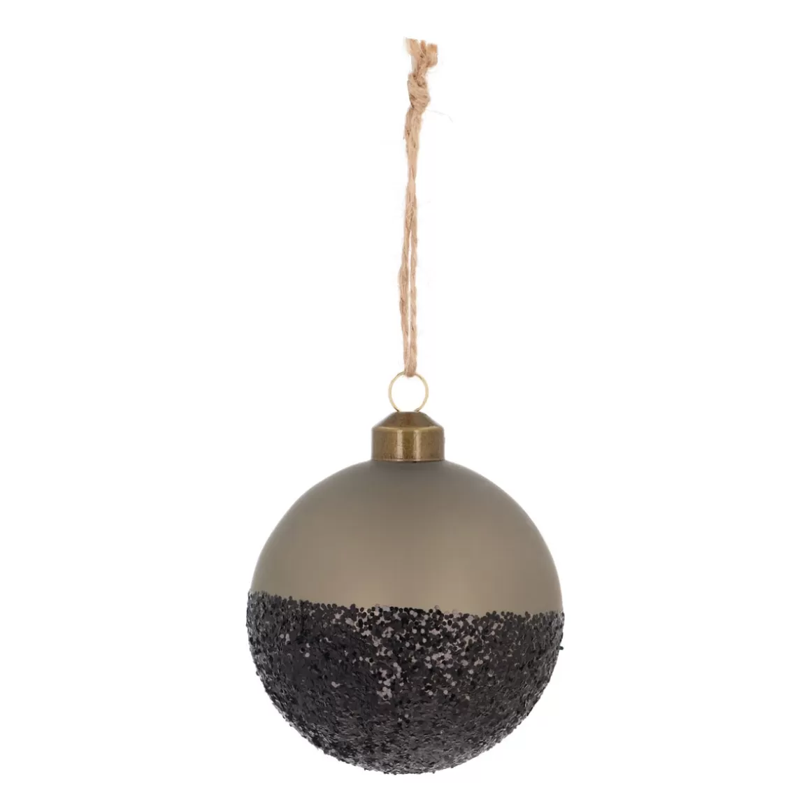 It's all about Christmas Christbaumschmuck Glas | Weihnachtskugeln Nach Farbe^Cottage-grüne Weihnachtskugel Mit Schwarzem Glitter-Dip