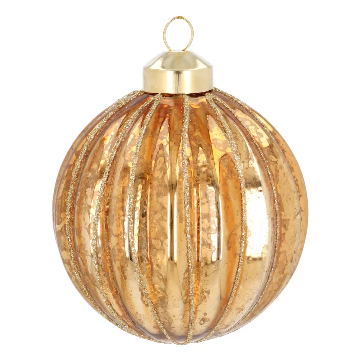 It's all about Christmas Christbaumschmuck Glas | Weihnachtskugeln Nach Farbe^Elegante Bronzene Weihnachtskugel Mit Craquelé-Vintage-Look