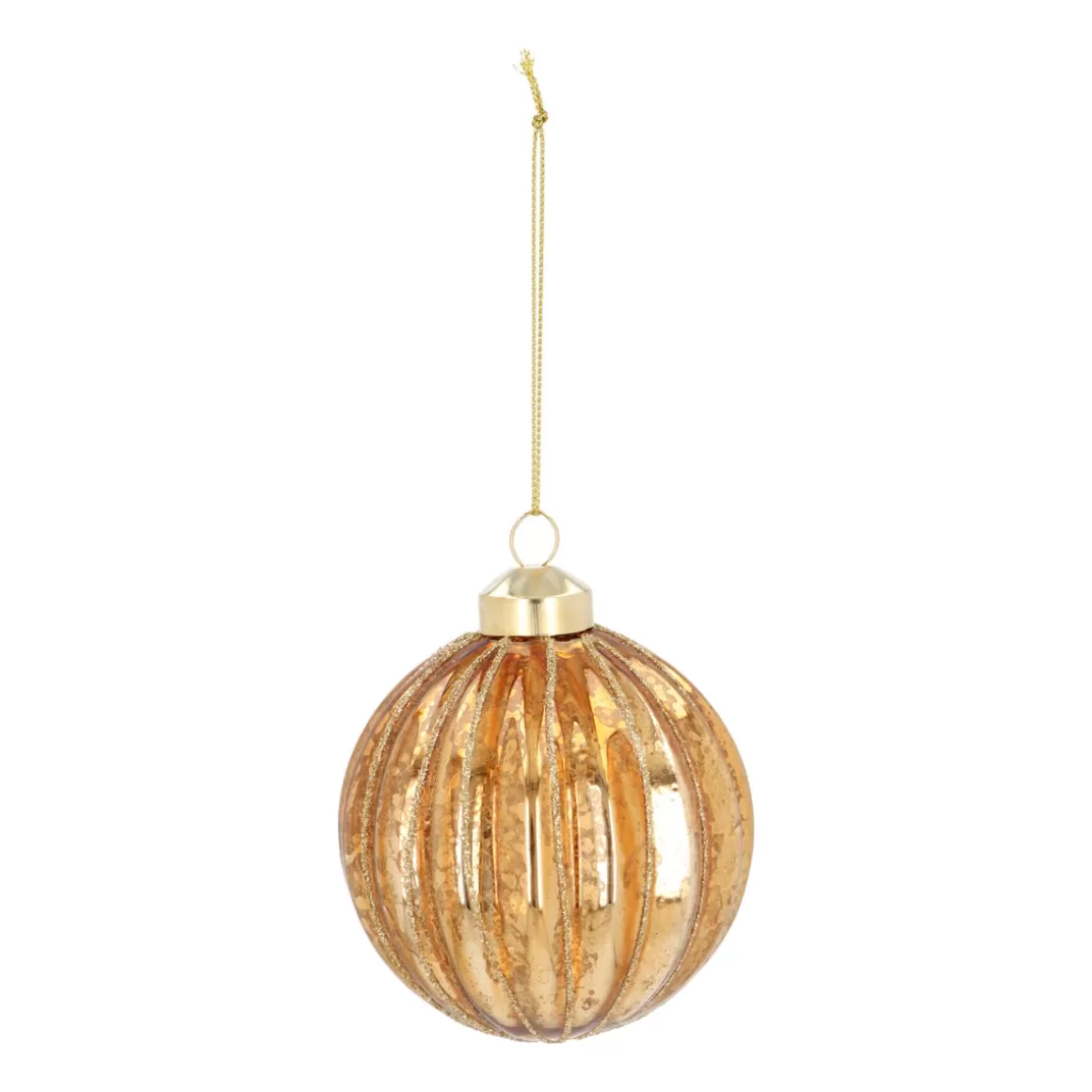 It's all about Christmas Christbaumschmuck Glas | Weihnachtskugeln Nach Farbe^Elegante Bronzene Weihnachtskugel Mit Craquelé-Vintage-Look