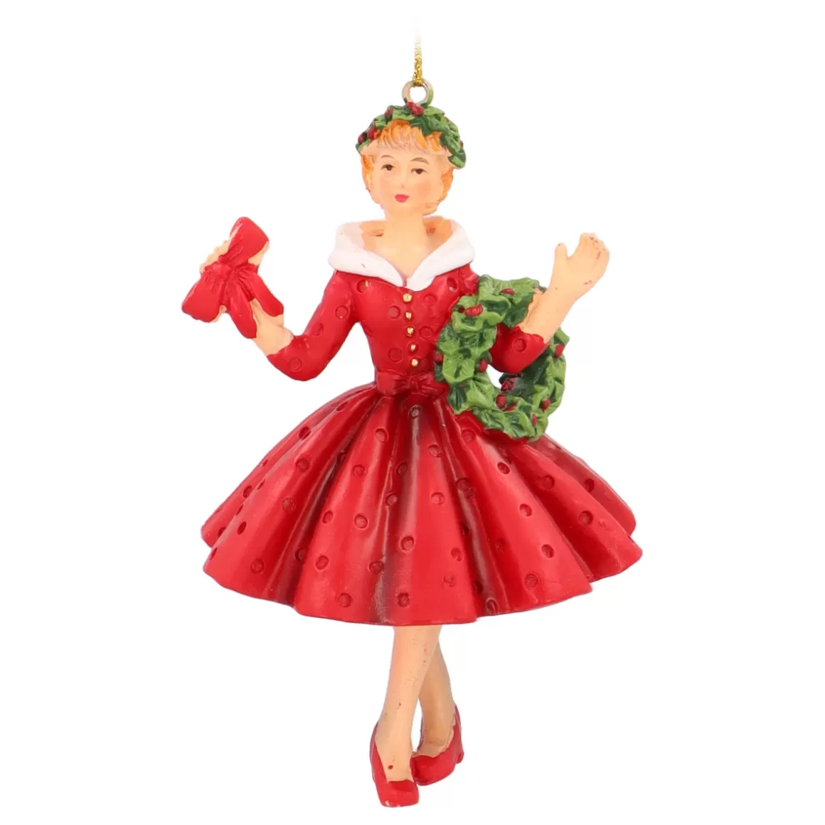 It's all about Christmas Weihnachtsbaumanhänger^Eleganter Weihnachtsanhänger: Frau Mit Rotem Kleid