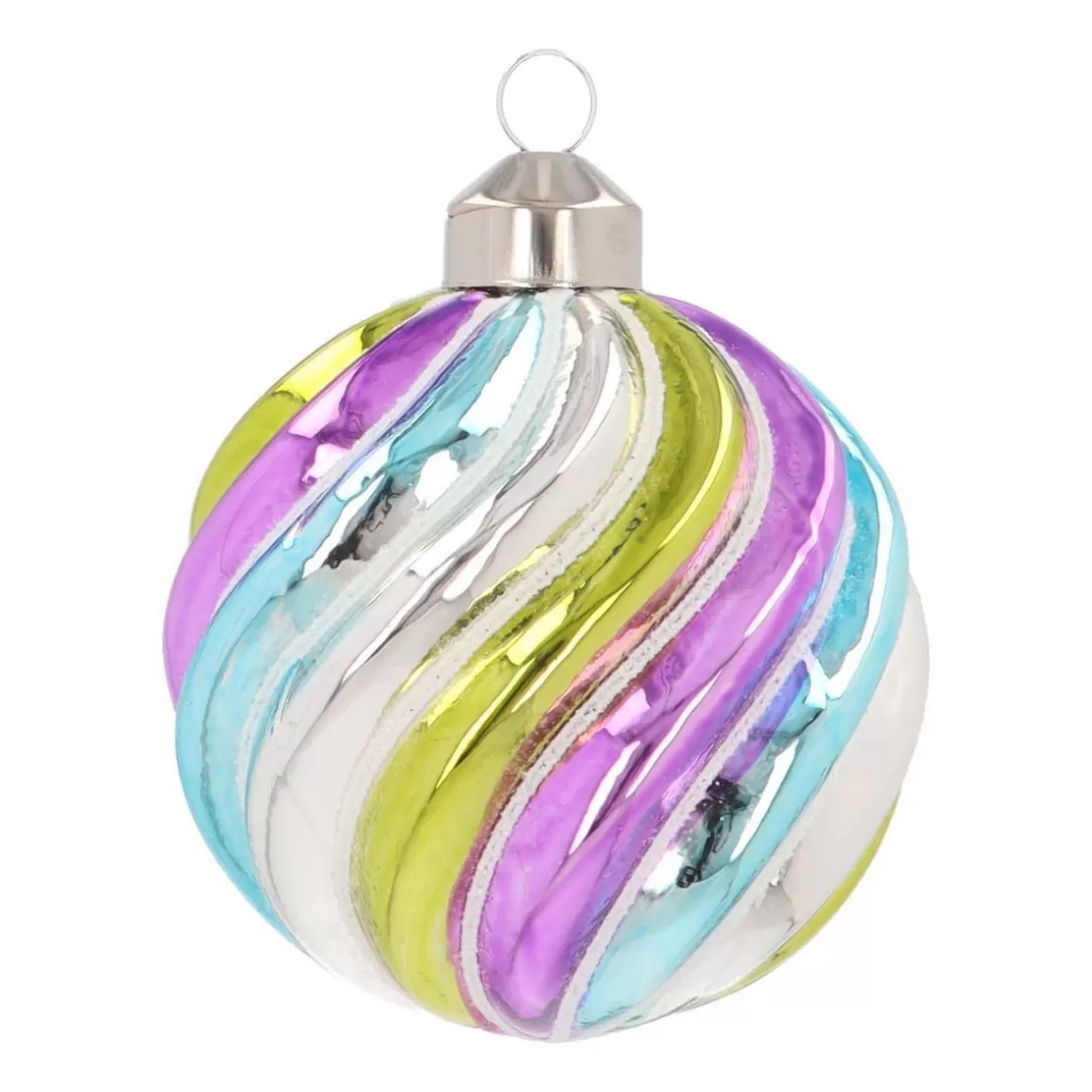 It's all about Christmas Weihnachtskugeln Nach Farbe | Edle Weihnachtskugeln^Extravagante Weihnachtskugel Swirl, Bunt, Glas, 8 Cm