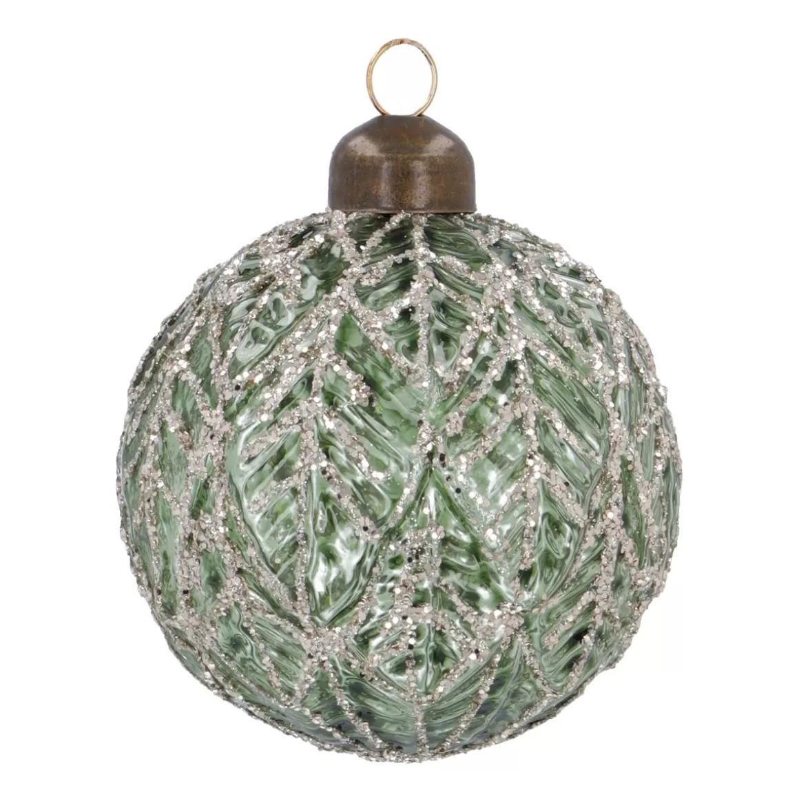 It's all about Christmas Christbaumschmuck Glas | Außergewöhnliche Weihnachtskugeln^Glamouröse Bronzene Craquelé - Vintage - Weihnachtskugel