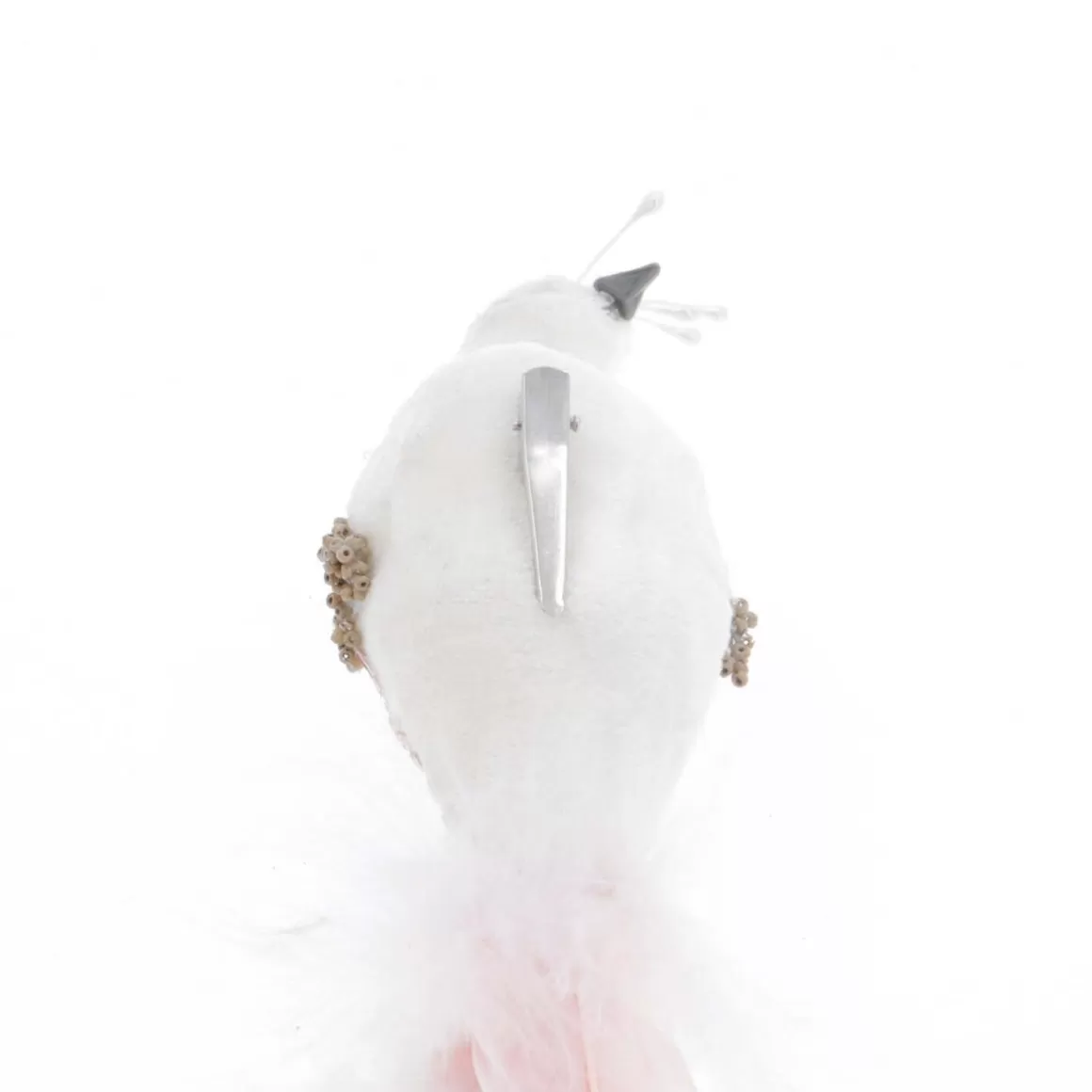 It's all about Christmas Weihnachtsdekoration Mit Clip^Pfau Mit Clip Und Großer Feder, Weiß-champagner, Kunststoff, 50 Cm