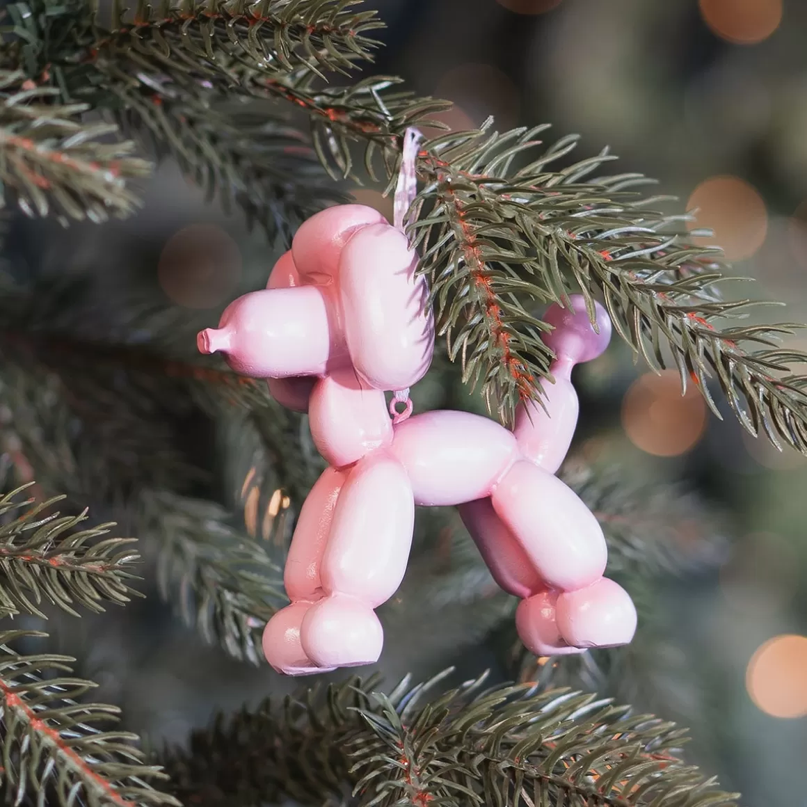 It's all about Christmas Weihnachtsbaumanhänger^Pinker Designer-Weihnachtsaufhänger "Ballonhund"