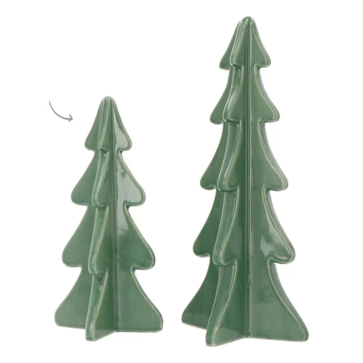 It's all about Christmas Alle Weihnachtsdeko | Weihnachtsbäume^Porzellan-Tannenbaum Im 3D-Format, Cottage Green, 21 Cm