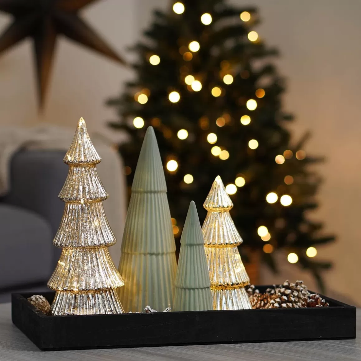 It's all about Christmas Alle Weihnachtsdeko^Porzellan-Tannenbaum Mit Rillendekor, Cottage Green, 26 Cm