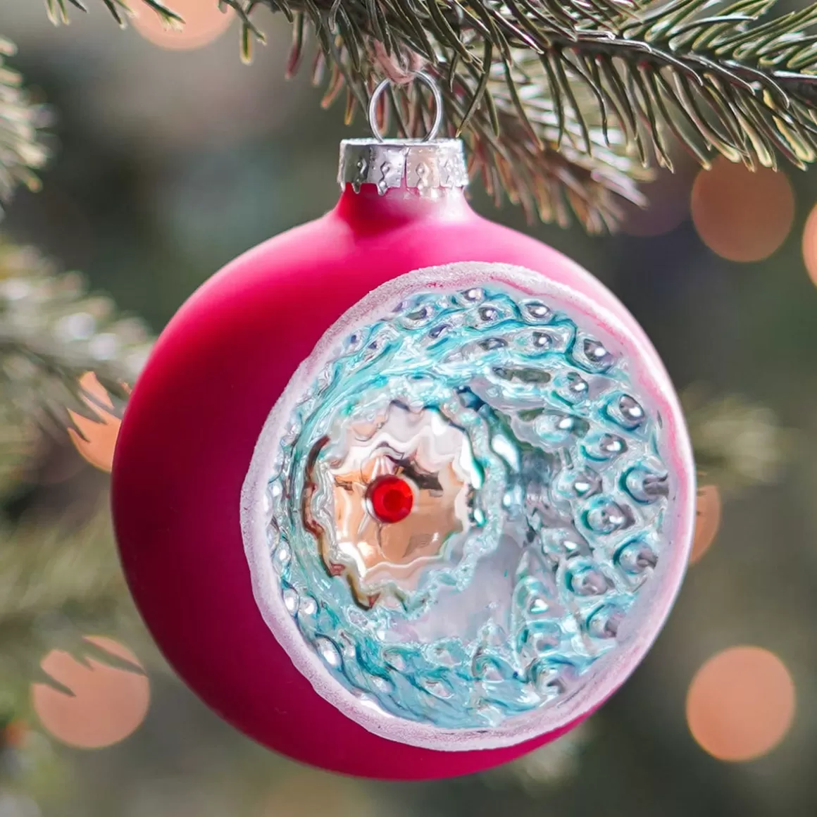 It's all about Christmas Weihnachtsbaumanhänger | Nostalgische Weihnachtskugeln^Reflexkugel, Pink, Glas, 8 Cm