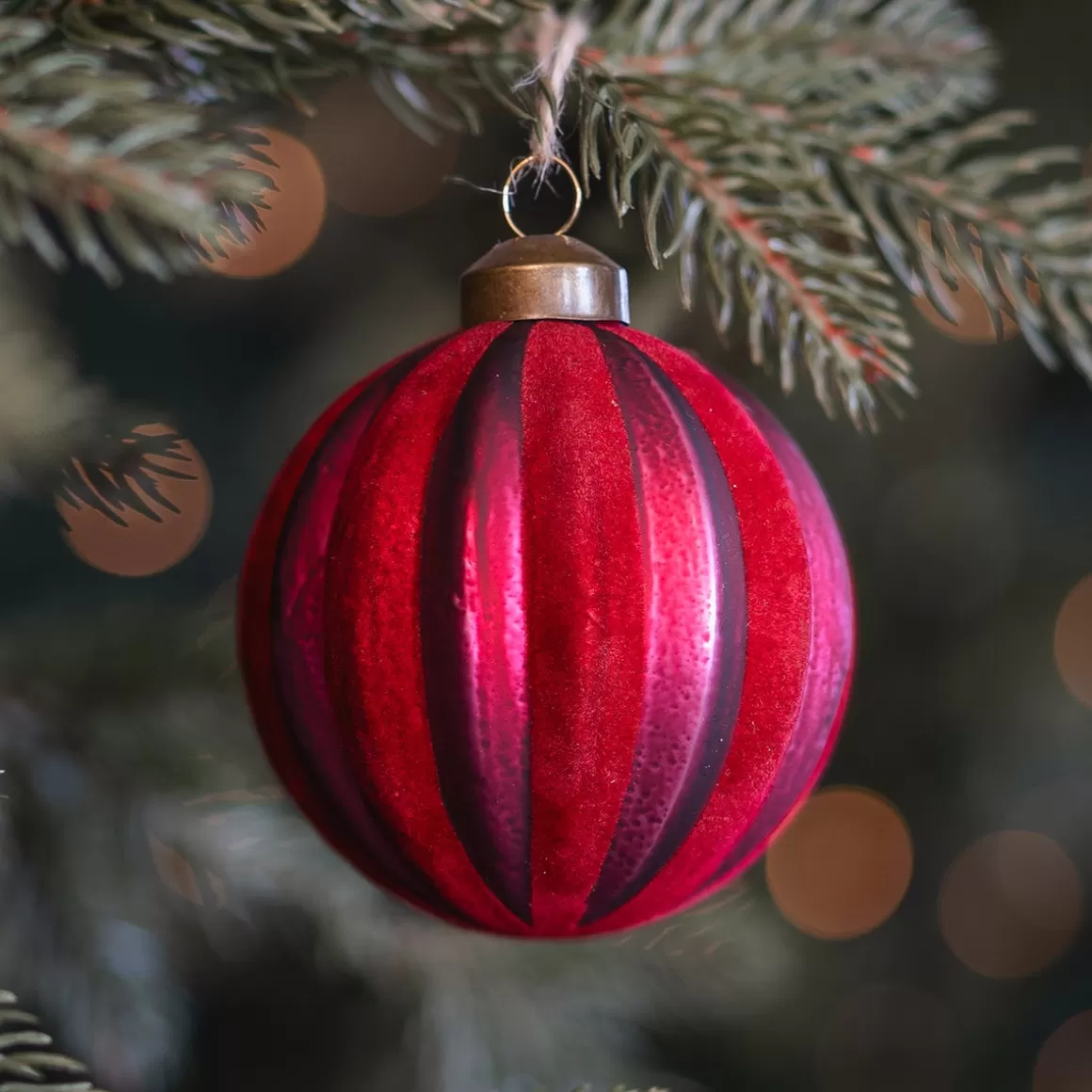 It's all about Christmas Christbaumschmuck Glas | Außergewöhnliche Weihnachtskugeln^Rote Weihnachtskugel Mit Nostalgischem Filz