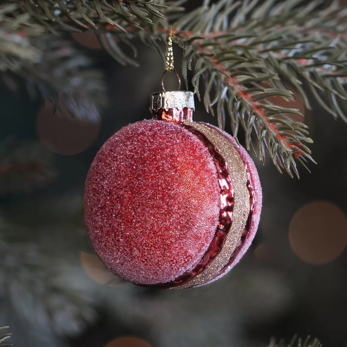 It's all about Christmas Weihnachtsbaumanhänger^Roter Macaron-Weihnachtsschmuck