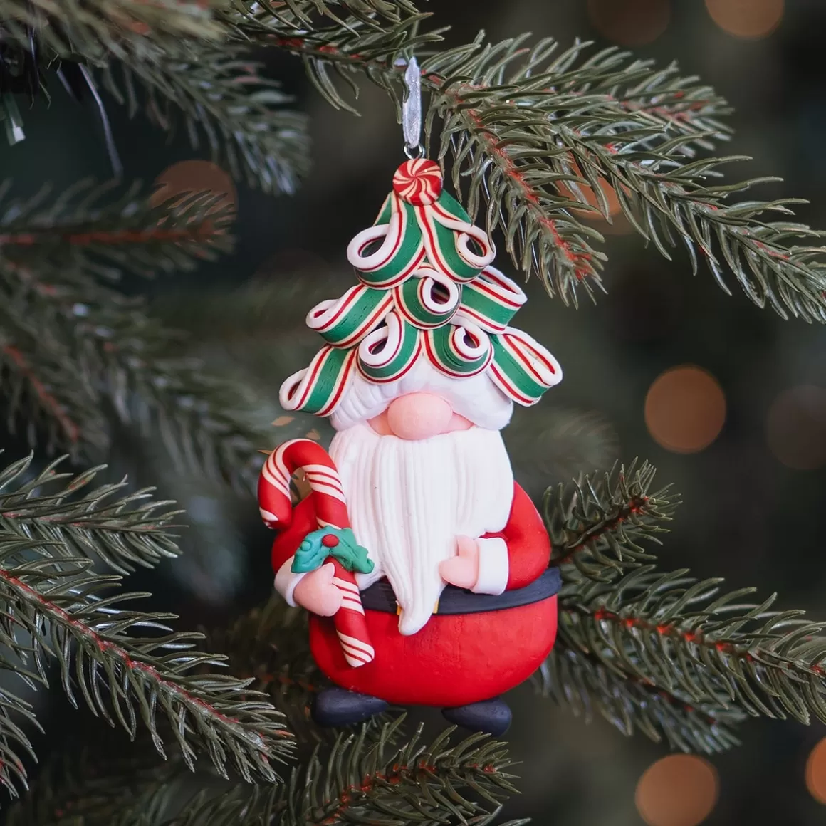 It's all about Christmas Weihnachtsbaumanhänger^Santa Claus Weihnachtsbaumanhänger Mit Hipper Frisur Und Zuckerstange
