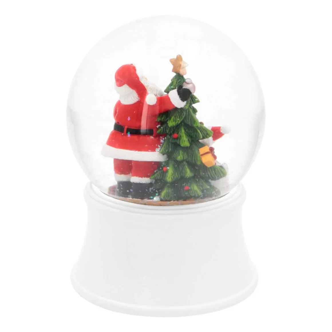 It's all about Christmas Alle Weihnachtsdeko | Schneekugeln^Schneekugel Mit Spieluhr Weihnachtsmann Mit Hund, Weiß, Glas, 15 Cm