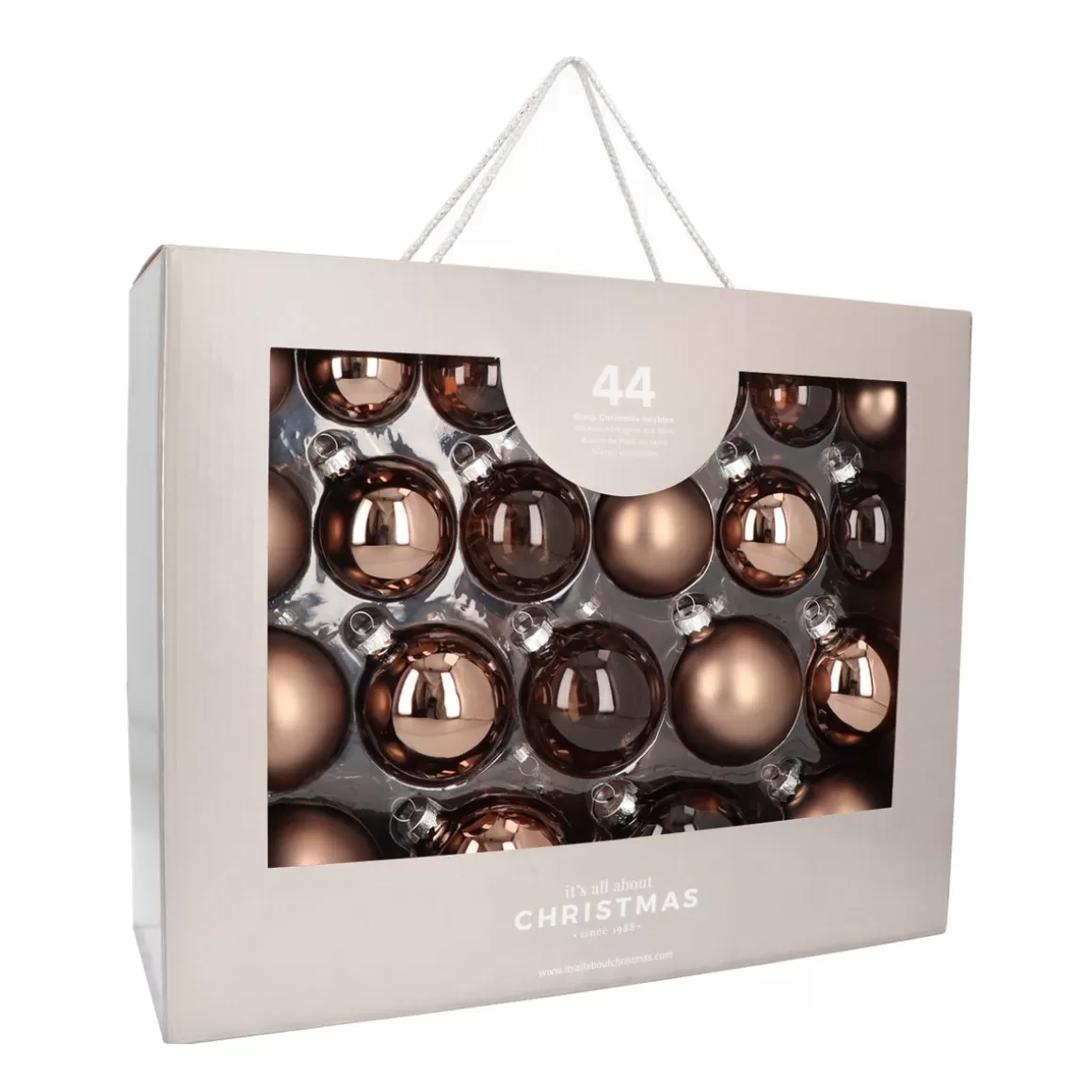 It's all about Christmas Weihnachtskugeln Nach Farbe | Weihnachtskugeln Aus Glas^Stylische Haselnussbraune Weihnachtskugel Im Set 44 Stück In Praktischer Box