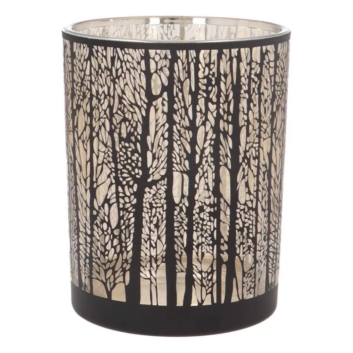 It's all about Christmas Weihnachtskerzen^Teelichthalter Wald, Schwarz, Glas, 12,5 Cm