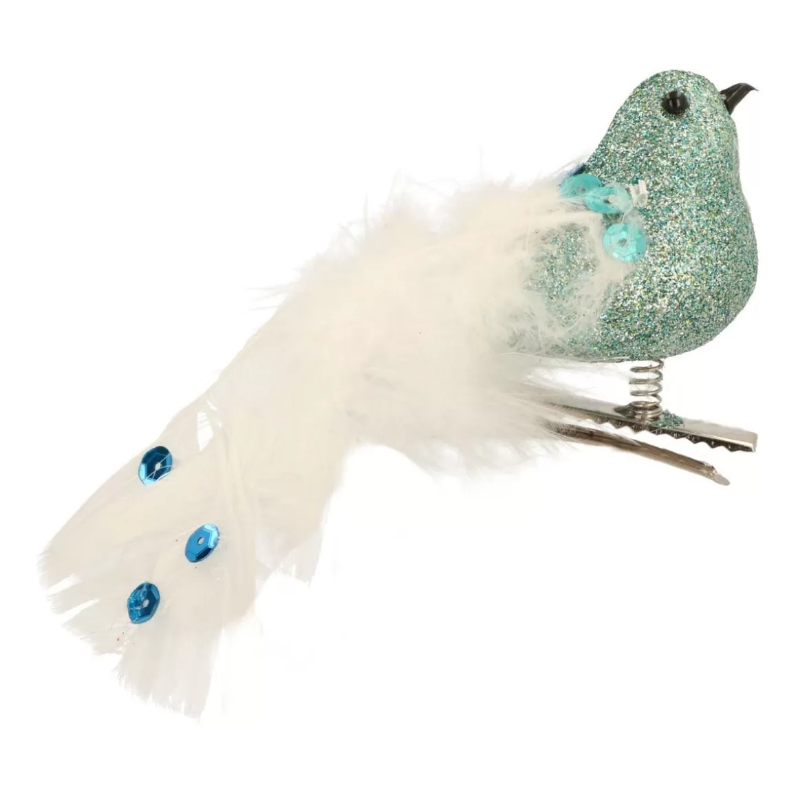 It's all about Christmas Weihnachtsdeko Zum Basteln | Weihnachtsdekoration Mit Clip^Vogel Mit Clip Und Feder, Cottage Green-weiß, Kunststoff, 15 Cm