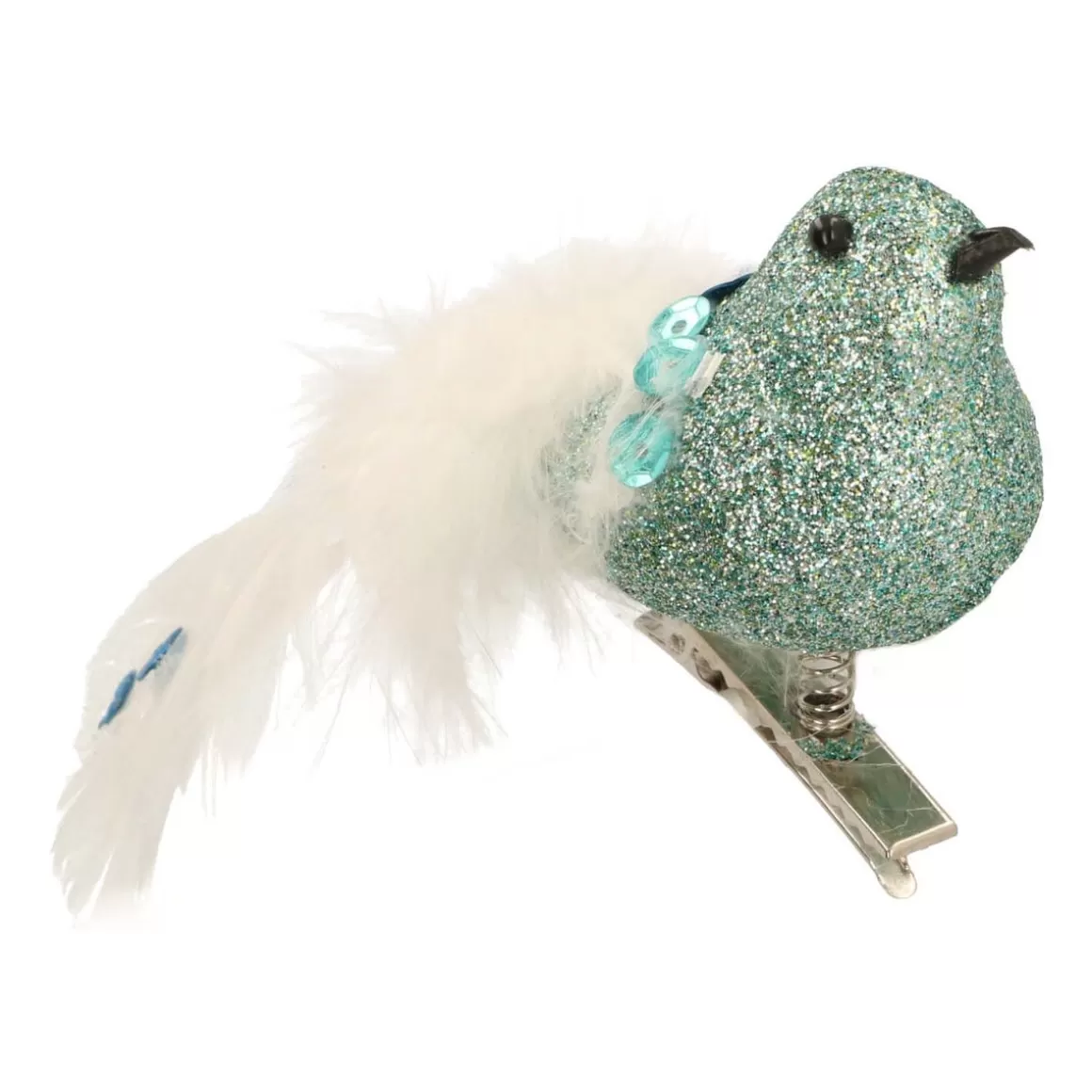 It's all about Christmas Weihnachtsdeko Zum Basteln | Weihnachtsdekoration Mit Clip^Vogel Mit Clip Und Feder, Cottage Green-weiß, Kunststoff, 15 Cm