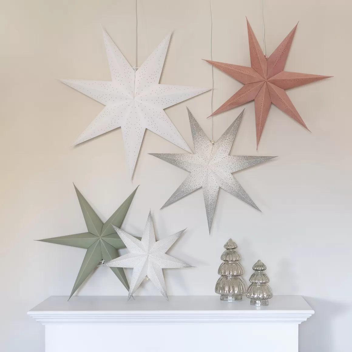It's all about Christmas Hängedekoration^Weißer Papierstern 75 Cm
