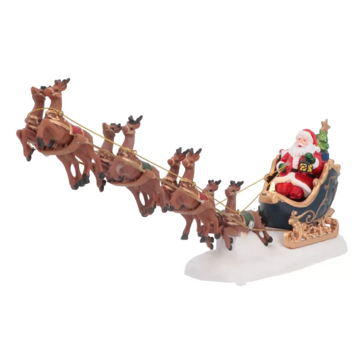 It's all about Christmas Weihnachtsdörfer Und Lebkuchenhäuser^Weihnachtsszene Weihnachtsmann Mit Rentier-Schlitten, LED-Beleuchtung, 36 Cm